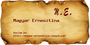 Magyar Ernesztina névjegykártya
